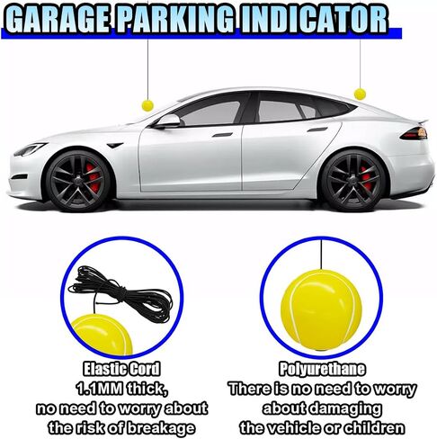 2 Sets Double Garage Parking Aids, Aid-Parking Ball Guide System Kit with Cord Locks and Screw Hooks, Retractable Parking Assist Ball Garage Car Stop Indicator with Rope for Vehicles (Golf) in Saudi Arabia