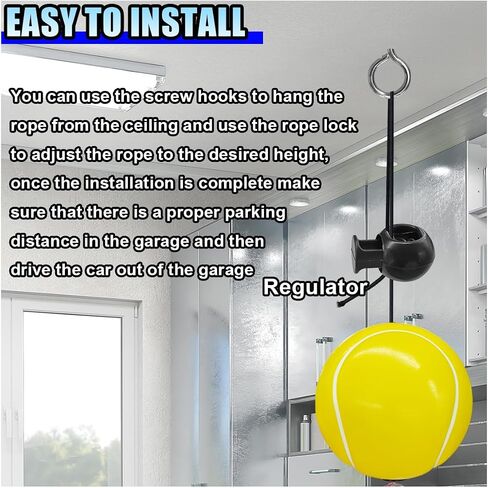 2 Sets Double Garage Parking Aids, Aid-Parking Ball Guide System Kit with Cord Locks and Screw Hooks, Retractable Parking Assist Ball Garage Car Stop Indicator with Rope for Vehicles (Golf) in Saudi Arabia