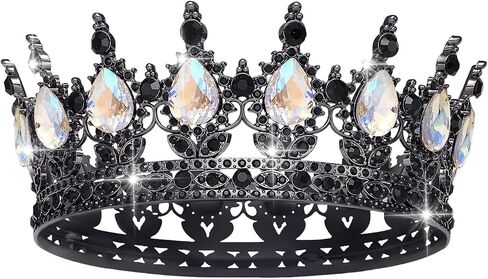Queen Crown Rhinestone Wedding Crowns and Tiaras for Women Costume Party Hair Accessories Princess Birthday Crown Crystal Bridal Crown (Gold & White Crown) in Saudi Arabia