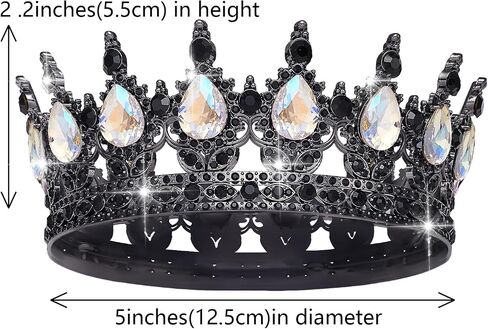 Queen Crown Rhinestone Wedding Crowns and Tiaras for Women Costume Party Hair Accessories Princess Birthday Crown Crystal Bridal Crown (Gold & White Crown) in Saudi Arabia