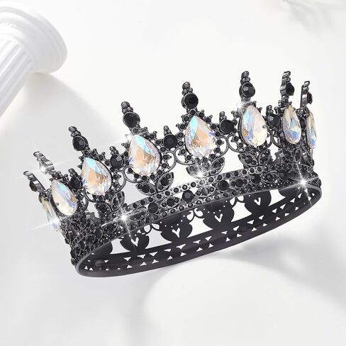 Queen Crown Rhinestone Wedding Crowns and Tiaras for Women Costume Party Hair Accessories Princess Birthday Crown Crystal Bridal Crown (Gold & White Crown) in Saudi Arabia