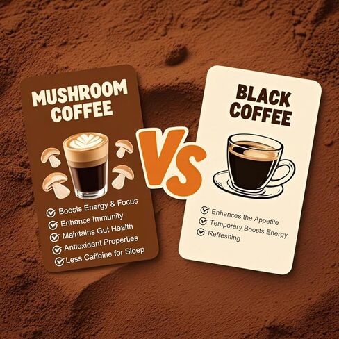 قهوة الفطر العضوي مع 6 عيش الغراب التكيف (Cordyceps ، Reish ، King Trumpet ، Shitake ، Turkey Tail ، Lions Mane)-الطاقة المحسنة ، التركيز والمناعة ، 30 حصة in Kuwait