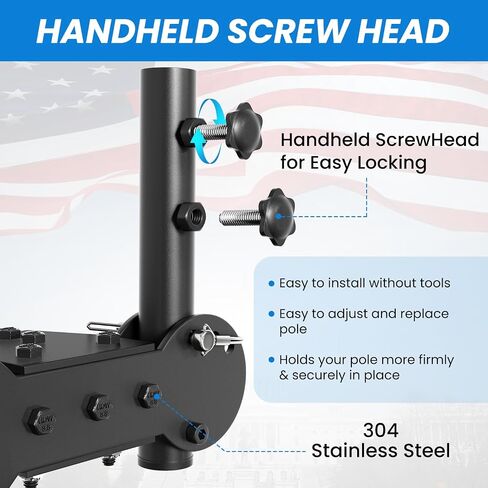 Adjustable Angle Double Hitch Mount Flagpole Holder | All Metal Durable , Fits Standard 2" Trailer Hitch, Compatible with Pickup, Truck, SUV, RV, Jeep, Camper Trailer (Double Flagpoles) in Saudi Arabia