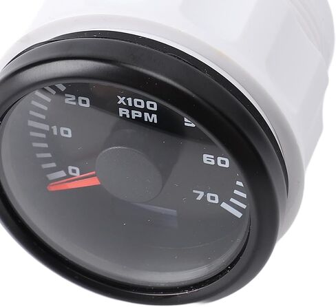 مقياس سرعة الدوران 52 ملم 2 بوصة RPM مقياس سرعة 7000 دورة في الدقيقة مع 7 ألوان خلفية نسبة السرعة القابلة للتعديل للسيارة شاحنة RV قارب (DIAL الأسود غطاء أسود CX6229B) in Saudi Arabia
