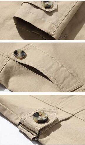 chouyatou Men's Slim Notched Collar Single Breasted Cotton Jacket Office Trench Coat in Saudi Arabia