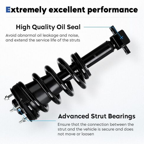 Front Struts Assembly w/Coil Spring Shock Absorber Fit for Silverado 1500/Avalanche/Sierra 1500 07-13, Suburban 1500/Escalade ESV/EXT 07-14, for Tahoe/Yukon 2007-2020 ONLY 4WD，Replace for 139104 in Kuwait