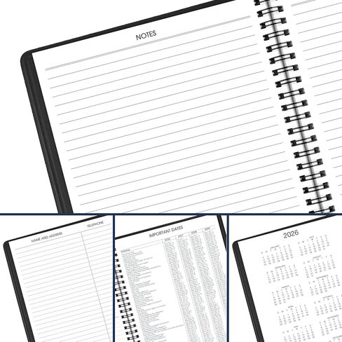 AT-A-GLANCE 2024 Weekly Planner, Hourly Appointment Book, 7" x 8-3/4", Medium, Black (708650524) in Saudi Arabia