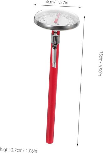 Amosfun 2Pc Car Interior Decoration Mechanical Thermometer Stylish Clock Shape Thermometer for Air Conditioner Easy Installation Car Accessories Red for Vehicle Interiors in Saudi Arabia