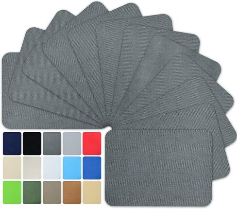 12 Pieces Iron-on Patches Premium Quality Fabric Inside & Outside. Strongest Glue Hundred Percent Cotton Beige-Color Repair Decorating Kit Size 3" by 4-1/4" (Cotton-Beige-Color) in Saudi Arabia