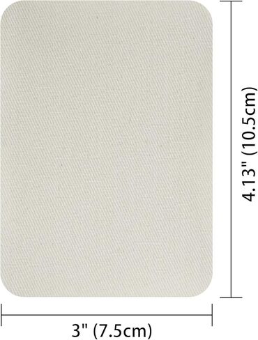 12 Pieces Iron-on Patches Premium Quality Fabric Inside & Outside. Strongest Glue Hundred Percent Cotton Beige-Color Repair Decorating Kit Size 3" by 4-1/4" (Cotton-Beige-Color) in Kuwait