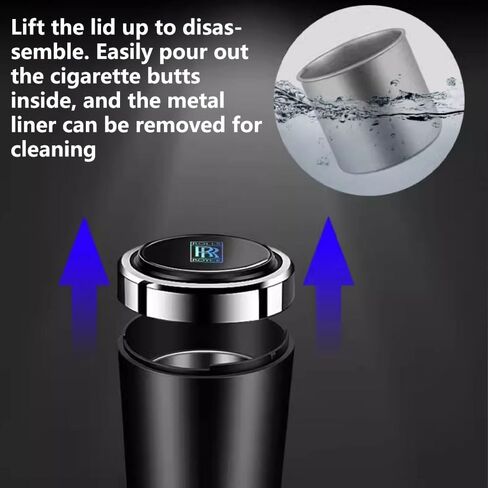 Car Ashtray for Rolls-Royce Phantom/Cullinan/Ghost, Multifunctional Portable Easy Clean Lid Interior Home Office LED Light Self Extinguishing Smokeless Travel Accessories,A in Saudi Arabia