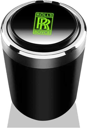 Car Ashtray for Rolls-Royce Phantom/Cullinan/Ghost, Multifunctional Portable Easy Clean Lid Interior Home Office LED Light Self Extinguishing Smokeless Travel Accessories,A in Saudi Arabia