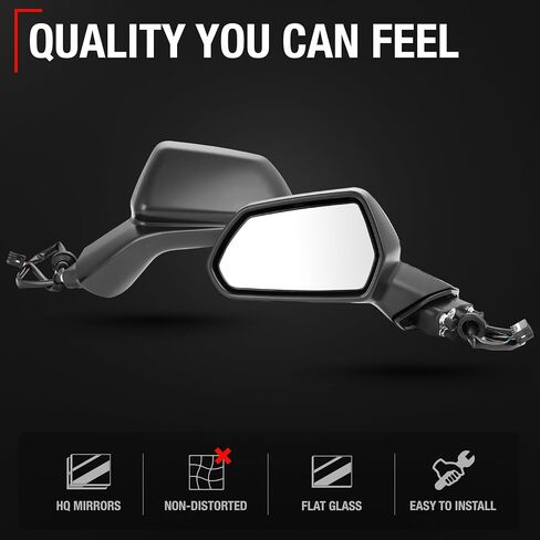 Driver Side Mirror Replacement - Compatible with 2016-2021 Chevrolet Camaro - Powered Adjustment, Non-Foldable, Flat Glass - Smooth Black, 18H3P - OEM 84788171, 23487737, 84639831, GM1320659 in Saudi Arabia