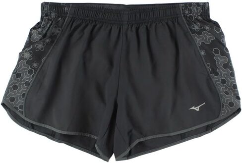 شورت Mizuno Running للنساء Drylite Mustang، مقاس X-Large، أسود/ظل داكن in Kuwait