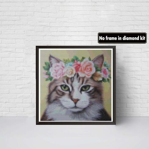 VAIIEYO 5D DIY Diamond Art Kits for Adults Cat, Diamond Painting Animal, Paint by Numbers Full Drill Round Rhinestone Craft Canvas for Home Wall Decor Gift 12x16 inch-20 in Saudi Arabia