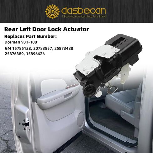 محرك محرك قفل الباب 4 قطع من Dasbecan متوافق مع Chevy Silverado Tahoe Suburban 1500 GMC Sierra Yukon XL Cadillac Escalade 2007-2009 يستبدل 931-303 931-304 931-108 931-109 طقم مزلاج 4 أبواب in Saudi Arabia