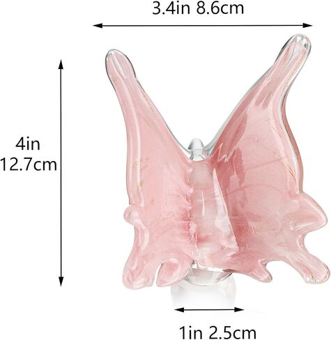 QFkris Large Crystal Butterfly 4'' Width Glass Figurines Collectibles with Crystal Ball Base Cut Glass Ornament Statue Animal Collectible in Saudi Arabia