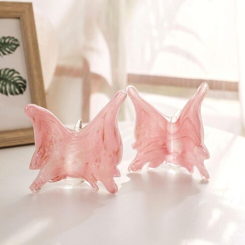 QFkris Large Crystal Butterfly 4'' Width Glass Figurines Collectibles with Crystal Ball Base Cut Glass Ornament Statue Animal Collectible in Saudi Arabia