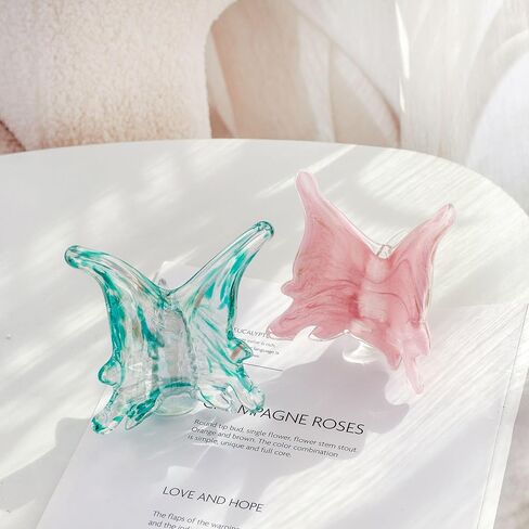 QFkris Large Crystal Butterfly 4'' Width Glass Figurines Collectibles with Crystal Ball Base Cut Glass Ornament Statue Animal Collectible in Saudi Arabia