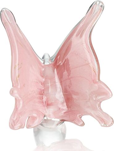 QFkris Large Crystal Butterfly 4'' Width Glass Figurines Collectibles with Crystal Ball Base Cut Glass Ornament Statue Animal Collectible in Saudi Arabia