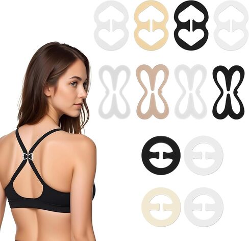 12 PCS BRA BRA CLIPS for Racerback ، مقاطع حامل حزام مضادة للانزلاق ، والأرباك تخفي الأشرطة ، وتحويلات العودة للنساء للنساء in Kuwait