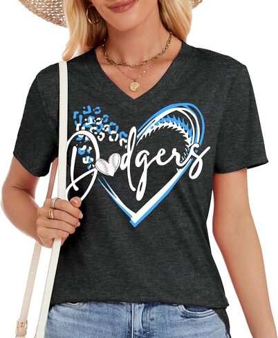 Baseball Shirt for Women Game Day Baseball Fan Shirt Baseball Mom Tee Casual Short Sleeve Tops in Kuwait
