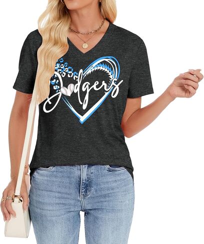 Baseball Shirt for Women Game Day Baseball Fan Shirt Baseball Mom Tee Casual Short Sleeve Tops in Kuwait