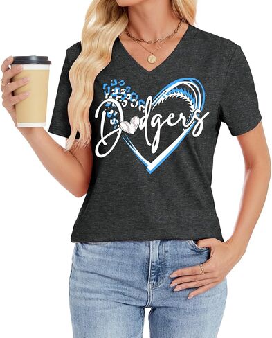 Baseball Shirt for Women Game Day Baseball Fan Shirt Baseball Mom Tee Casual Short Sleeve Tops in Kuwait