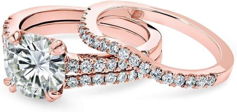 Round Kobelli Round Brilliant Moissanite Bridal Rings 2 1/2 CTW 14K Rose Gold (GH/VS ، GH/I) in Saudi Arabia