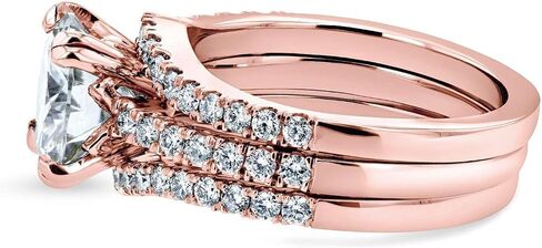 Round Kobelli Round Brilliant Moissanite Bridal Rings 2 1/2 CTW 14K Rose Gold (GH/VS ، GH/I) in Saudi Arabia