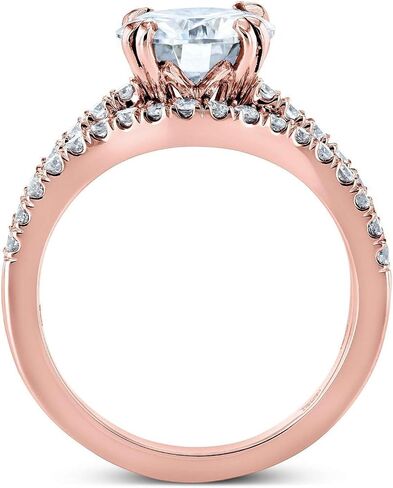 Round Kobelli Round Brilliant Moissanite Bridal Rings 2 1/2 CTW 14K Rose Gold (GH/VS ، GH/I) in Saudi Arabia