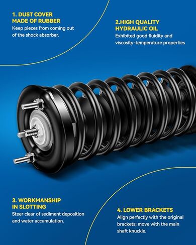 PHILTOP Front Struts for Tribute 2001-2006, Tribute 2008-2011, Mariner 2005-2011, Escape 2001-2012, Shock Absorber Complete Suspension 171593+171594, Struts with Coil Spring Assemblies SAA978 2 Pcs in Saudi Arabia