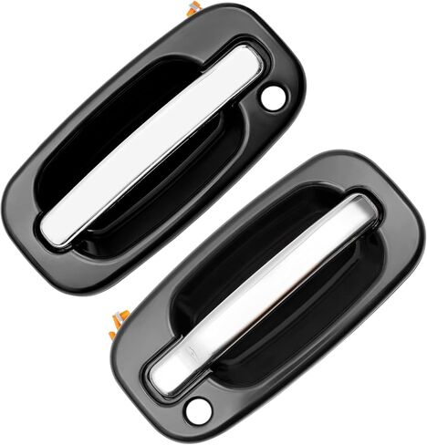 Exterior Door Handles, Compatible with 1999-2007 Chevy Silverado Suburban Tahoe Avalanche, GMC Sierra Yukon, Escalade, Chrome Lever, Front Left & Right Side | Replaces# 15034985, 15034986 in Saudi Arabia