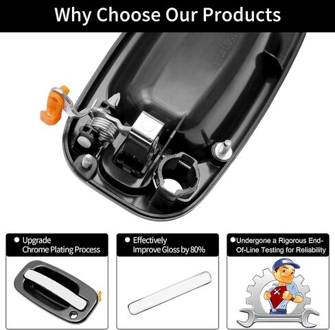 Exterior Door Handles, Compatible with 1999-2007 Chevy Silverado Suburban Tahoe Avalanche, GMC Sierra Yukon, Escalade, Chrome Lever, Front Left & Right Side | Replaces# 15034985, 15034986 in Saudi Arabia