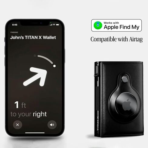 Titan X Trifold Edition Wallet متوافقة مع Airtag | الحد الأدنى من المعدن والجلد | للرجال ، الجيب الأمامي | RFID ، محفظة ضئيلة ، هدية محاصر (ألياف الكربون) in Kuwait