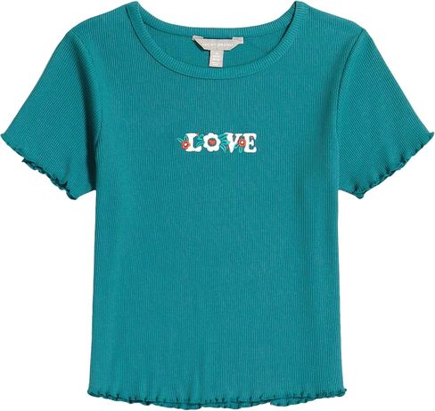Lucky Brand Girls' Short Sleeve Graphic T-Shirt, Tagless Cotton Tee with Fun Designs, Yolk Yellow, 16 in Saudi Arabia
