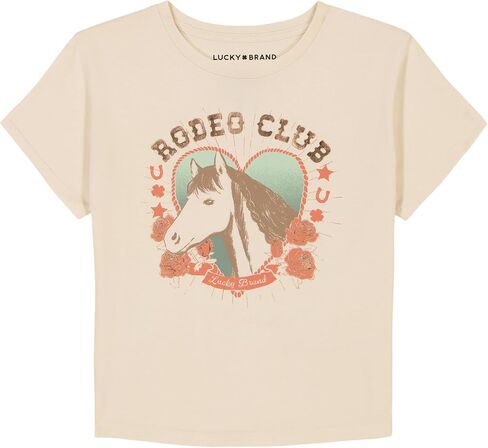 Lucky Brand Girls' Short Sleeve Graphic T-Shirt, Tagless Cotton Tee with Fun Designs, Yolk Yellow, 16 in Saudi Arabia