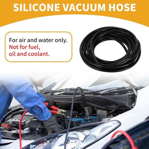 1pc 130ppsi max max silicone vacuum vacuum hose for Chevrolet for Buick for Lincoln Engine Automotive Line Silicone Black 16.4ft 1/8 " in Saudi Arabia