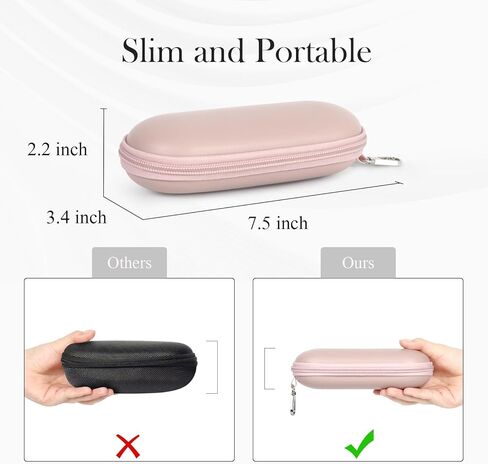 علبة النظارات النحيفة ، منظم نظارة شمسية سفر محمولة مع كارابينر ، سستة نظارات تخزين النظارات للرجال نساء in Kuwait