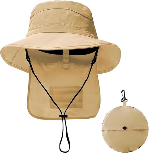 قبعة صيد مقاومة للماء بعامل حماية من الأشعة فوق البنفسجية 50 للجنسين قبعة دلو واسعة للحماية من الأشعة فوق البنفسجية in Kuwait