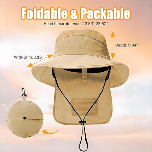 قبعة صيد مقاومة للماء بعامل حماية من الأشعة فوق البنفسجية 50 للجنسين قبعة دلو واسعة للحماية من الأشعة فوق البنفسجية in Kuwait
