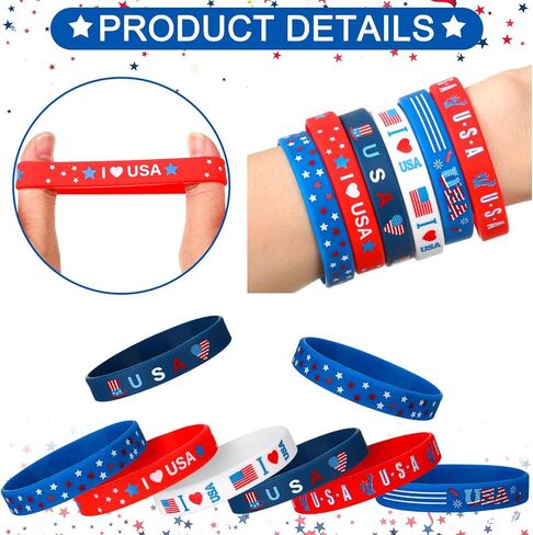 Remuuly 10 Pcs 4th of July Accessories for Women Patriotic Costume Accessories Set Red White and Blue USA American Flag Earrings Necklaces Bracelets for Independence Day Memorial Day Parades Party in Saudi Arabia