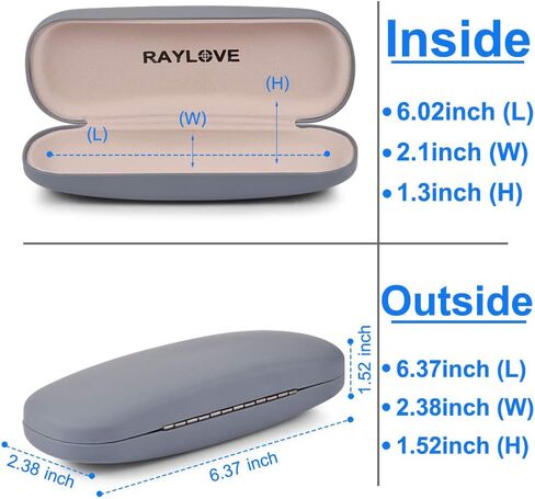 علبة نظارات Raylove ، علبة النظارات الصلبة قذيفة 2Pack ، وقراءة حالات النظارات الصلبة مع تنظيف قطعة قماش للنساء الرجال in Saudi Arabia