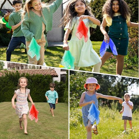 44 Pcs Dance Scarves, 12 Colors Juggling Scarf 24 x 24 inch Magic Tricks Music Movement Scarf Performance Props Accessories for Adult Children Kids in Saudi Arabia