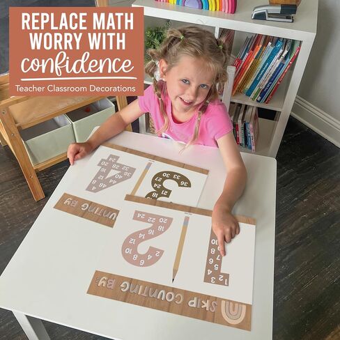 Hadley Designs Multiplication Chart Poster Set - 9 Math Posters for Classroom & Homeschool - Times Tables, Skip Counting, and Division Posters for 2nd-5th Grade Visual Learning in Saudi Arabia