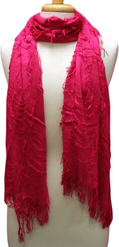 Luxury Divas Wispy Frayed Fringe Scarf in Saudi Arabia