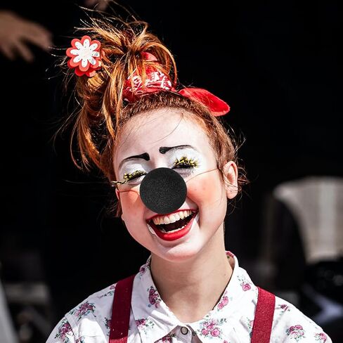 AmoSfun 20pcs أسود إسفنجي المهرج الأنف cosplay الدعائم لعرض حفلة هالوين عيد الميلاد in Saudi Arabia
