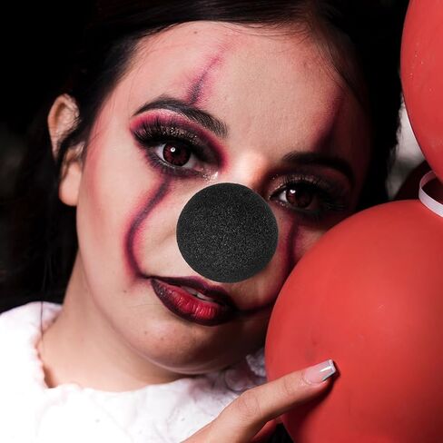AmoSfun 20pcs أسود إسفنجي المهرج الأنف cosplay الدعائم لعرض حفلة هالوين عيد الميلاد in Saudi Arabia