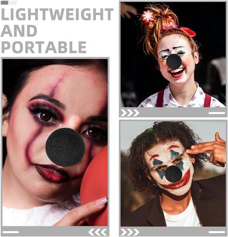 AmoSfun 20pcs أسود إسفنجي المهرج الأنف cosplay الدعائم لعرض حفلة هالوين عيد الميلاد in Saudi Arabia