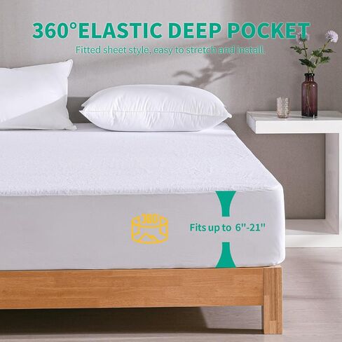LAVANCE Premium Cotton Terry Mattress Protector – Twin XL Size, Waterproof Soft Noiseless Dirt-Proof Washable Bed Mattress Cover in Saudi Arabia